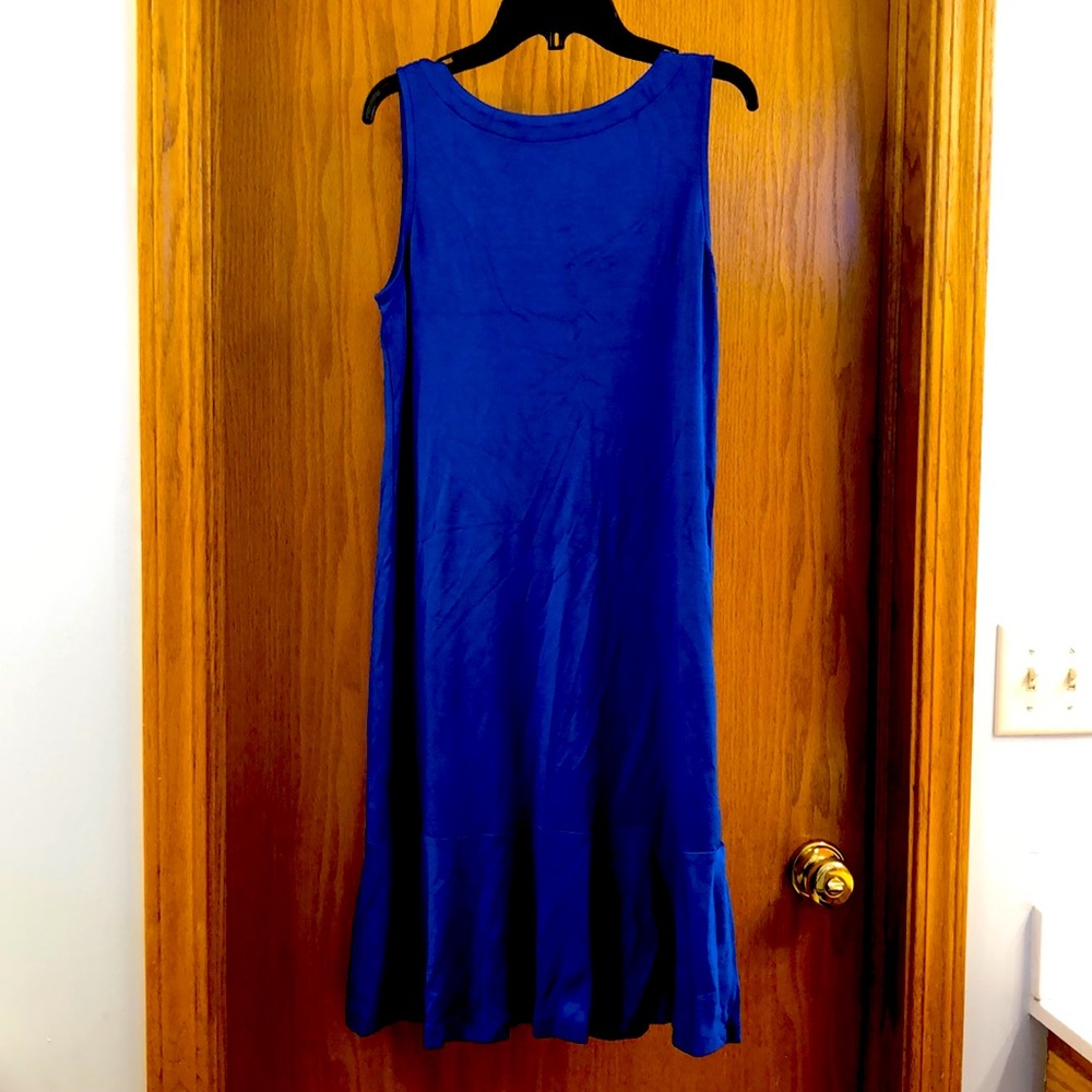 Sleeveless Tommy Bahama Darcy Flounce Dress, size small, royal blue. NWT